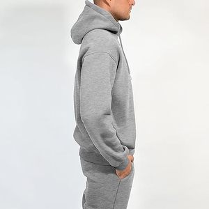 Nouvel Arrivage – Ensemble deux pièces décontracté pour homme : Sweat-shirt léger 100 % coton respirant à col roulé et manches courtes, couleur unie, texture gaufrée - Product Image 3