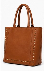 Sac fourre-tout de luxe en cuir véritable clouté pour femme, grande capacité, fermeture magnétique, style anglais, sac à bandoulière - Product Image 3