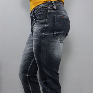 Jeans Negros Elásticos de Cintura Media para Hombre, Marca Gex, al por Mayor - Product Image 6