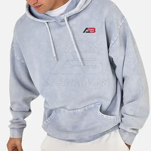 เสื้อฮู้ดดี้ฟอกสีสไตล์ลำลอง ผลิตในปากีสถาน เสื้อฮู้ดดี้ฟอกสีพร้อมโลโก้สั่งทำพิเศษ - Product Image 2