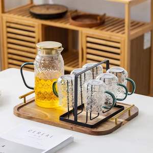 Plateau de service pour petit-déjeuner en bois d'acacia style rustique avec pieds pliants stables pour la décoration de la maison - Product Image 1