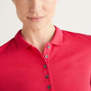 เสื้อโปโลคอปกตัดสีสำหรับผู้หญิง เสื้อโปโลชายเสื้อผ่าข้างสำหรับผู้หญิง เสื้อโปโลชายเสื้อโค้งสำหรับผู้หญิง เสื้อโปโลทรงยาวสำหรับผู้หญิง - Product Image 4