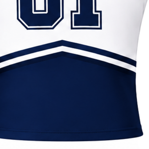 Haut d'uniforme de cheerleading bleu marine sans manches, col en V, pour compétition de danse d'équipe, entraînement et sportswear - Product Image 6