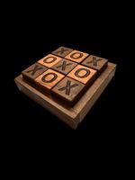 Jeu de Tic-Tac-Toe en Bois Écologique Fait Main OX – Jouet Éducatif pour la Famille, Design Moderne, Intérieur/Extérieur
