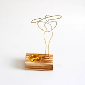 Wooden Incense <b>Burner</b> Set Gold and Black Wire Art Design Aromatherapy Decor All Season Use - Product Image 2