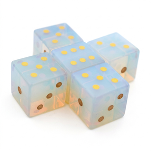 Stone Opalite D6 <b>Dice</b> Cube Natural Gemstone Crystal Stone D6 <b>Dice</b> Engraved Stone Custom <b>Dice</b> <b>Sets</b> - Product Image 3