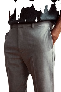 Pantalon sur mesure pour hommes, coupe ajustée, haute tendance, polyester, viscose sergé, ODM, OEM, pantalon de marque personnalisé, prix d'été, vente en gros - Product Image 5