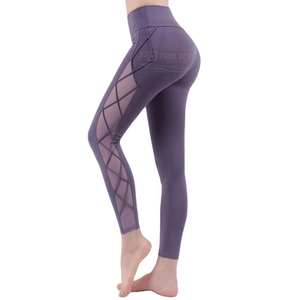 Pantalones de yoga elásticos de cintura alta a cuadros para mujer, talla grande, delgados, deportivos, para gimnasio, ideales para el verano. - Product Image 2