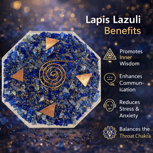 Sous-verre octogonal poli de 4 pouces en lapis-lazuli naturel de haute qualité avec spirale en cuivre pour la décoration intérieure - Product Image 2