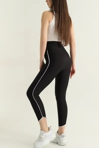 Nouveau style Leggings de sport taille haute sans couture, couleur unie, écologiques, séchage rapide, respirants, longueur intégrale - Product Image 5