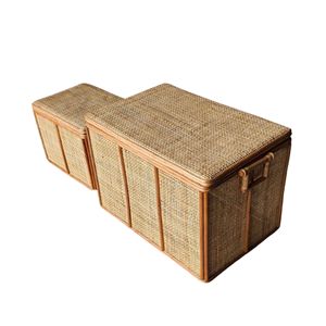 Eco Friendly <b>Rectangular</b> Rattan <b>Basket</b> with Handwoven Design for <b>Storage</b> Display and Export Wholesale Market - Product Image 2