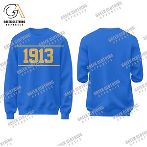 Sudadera Clásica con Cuello Redondo Sigma Gamma Rho, Azul y Dorado, Ropa Griega de la Hermandad, Felpa Premium, Ropa de Invierno para Mujer - Product Image 2