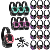 Casques de disco silencieux RF890, casques stéréo sans fil UHF 3 canaux avec LED pour la location d'événements (mariages, entreprises et festivals)