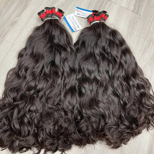 Extensiones de cabello de la mejor calidad, cabello humano a granel, hermoso y muy suave, fácil de aplicar, de muy alta calidad, ondulado natural a granel. - Product Image 6