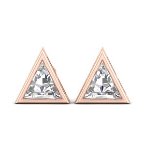 ต่างหูแบบติดหู REYES ผลิตตามสั่ง ทองคำแท้ 14K รูปทรงสามเหลี่ยม ประดับเพชรโมอิสซาไนต์ 2.2 กะรัต แบบเกลียวหลัง สำหรับผู้หญิง ของขวัญสำหรับงานหมั้น เครื่องประดับ - Product Image 3