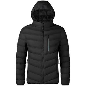 Veste matelassée à capuche noire pour homme, légère, en coton rembourré, manteau d'hiver épais et chaud, multi-poches, coupe-vent pour l'extérieur - Product Image 3