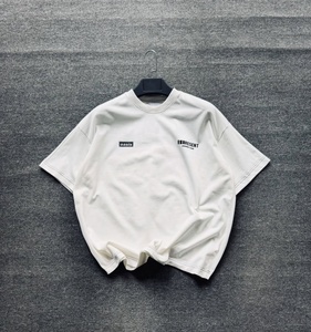 เสื้อยืดคอตตอนหนา ปักลายกราฟิกตามสั่ง ตะเข็บตัดกัน คอกลม จัดส่งรวดเร็ว - Product Image 2