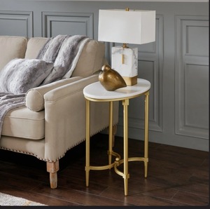 Designer Gold <b>Frame</b> Nesting Coffee Tables Marble Top Modern Side Table Set Living Room Furniture Affordable Price - Product Image 2