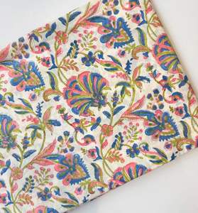 Auténtica Tela de Algodón Estampada a Mano de Jaipur, Ecológica, Suave, Transpirable, Tela Natural para Decoración del Hogar, Estilo Indio, Multicolor - Product Image 2