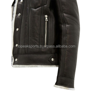 Vestes d'hiver chauffantes en cuir de mouton noir pour hommes, modèle 2026, les plus vendues, écologiques, 100 % haute qualité, faible MOQ - Product Image 3