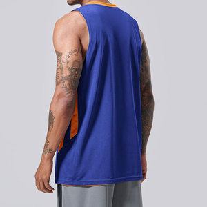 Nouveauté Maillot de basket sans manches pour homme Col en V Tissu 100% polyester Couleurs personnalisées Logo Séchage rapide Respirant - Product Image 3