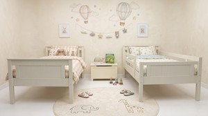 Twin Size Solid <b>Pine</b> Wood Eco-friendly Platform Bunk <b>Bed</b> with Ladder Modern Style Kids Bedroom Furniture - Product Image 2