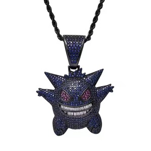 Stylish White Gold Plated Silver Pendant Hip Hop Fashion Charm with Brilliant Stone Inspired Detailing - Product Image 2