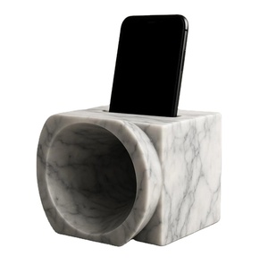 Support de téléphone en marbre, pierre naturelle et silicone antidérapant, pour décoration de bureau à domicile et cadeaux de vente au détail de luxe - Product Image 3