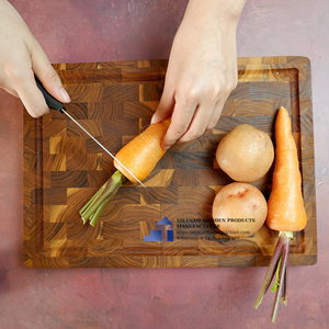 Meilleures ventes 2026 : Ensemble de planches à découper en teck, écologiques, en bois de bout de bois, ustensiles de cuisine en bois, fabricant - Product Image 3