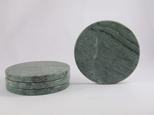 New Design Luxury Eco-Friendly <b>Green</b> Marble Wholesale <b>Coaster</b> Set Brass Inlay Coffee <b>Coaster</b> Charger Plate Dream Crafts India - Product Image 4