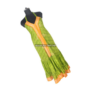Compre en Línea Directamente del Fabricante: Vestido de Seda Sari Indio para Mujer, Elegante Vestido de Noche sin Mangas para Damas - Product Image 5