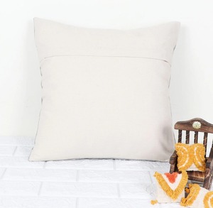 Boho Gray White Round Tufted Cushion Cover <b>Flower</b> Embroidery Decorative <b>Pillow</b> Cover for Sofa Home Decor - Product Image 2
