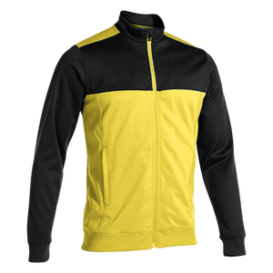 เสื้อแจ็คเก็ตแทร็คซิปเต็มตัวบล็อกสีสำหรับผู้ชาย สีแดงดำ ชุดกีฬา - Product Image 1