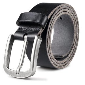 <b>Men's</b> Casual Genuine Cowhide <b>Leather</b> <b>Jeans</b> Belts Classic Work Business Dress Belt with Prong Buckle for <b>Men</b> - Product Image 1