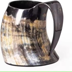Mug authentique fait main en corne naturelle, tasse rustique de style Viking pour bière et café, cadeau unique pour la maison et le bar, qualité supérieure - Product Image 5