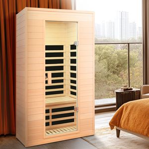 Sauna Interior de Infrarrojos Lejanos para Dos Personas, Fabricada en Madera de Hemlock, con Techo Integrado para Relajación y Comodidad - Product Image 6