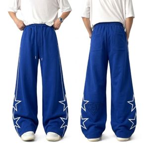 Pantalon de survêtement classique pour homme, beige, coupe ample, détails réfléchissants, jambe large, décontracté, confortable pour l'extérieur - Product Image 5