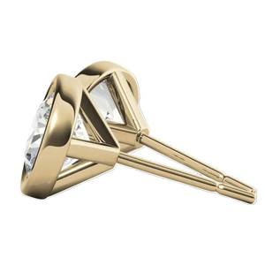 Pendientes de Diamantes de Laboratorio Redondos Brillantes con Color DEF y Claridad VS VVS, Oro Sólido de 14K, Engaste de Bisel, Joyería Minimalista - Product Image 4