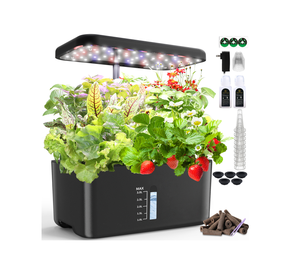 Système de culture hydroponique d'intérieur avec réservoir d'eau de 3 L et éclairage LED à spectre complet pour la culture d'herbes, de légumes et de semis - Product Image 2