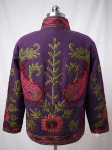 Chaqueta de Terciopelo Morado Ciruela al por Mayor para Hombre, Chaqueta Bordada de Diseñador Premium, Ropa Exterior Étnica Tradicional Multicolor - Product Image 4