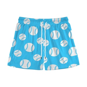 กางเกงขาสั้นผู้ชายผ้าตาข่ายระบายอากาศ เอวสูง 5 นิ้ว เอวยางยืด แห้งเร็ว สกรีนลายตามสั่ง สำหรับออกกำลังกายและสวมใส่ลำลอง - Product Image 1