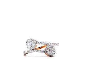 Bague de fiançailles unisexe de luxe AMBER JEWELS en moissanite, taille baguette, sertissage griffe, plaqué rhodium, argent 925, certifiée IGI, élégante - Product Image 1