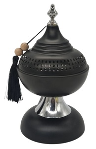 Quemador de Incienso Negro Mate Ecológico y Duradero al por Mayor, Incensario de Metal de Lujo con Borla Personalizable y Moderno - Product Image 4