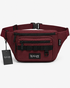 Sac banane sport en nylon GAPE, sangle réglable, fermeture éclair multifonctionnelle, unisexe, décontracté, pour activités de plein air, rouge, prix abordable, OEM - Product Image 4