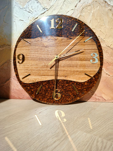 Handmade Olive Wood Epoxy Resin Hanging Wall <b>Clock</b> Modern Minimalist Design <b>Battery</b> Powered Art Deco Home Decor for Living Room - Product Image 4