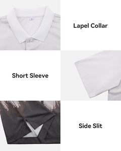 Chemise de golf pour homme à manches courtes, coupe ajustée, anti-transpiration, performance, col classique, imprimé fantaisie, polo décontracté - Product Image 5