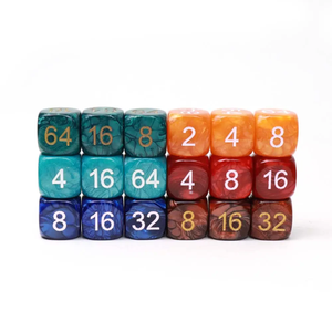<b>Resin</b> <b>Crafts</b> Emerald 25mm Multiplier Large Pearl Pattern Dice Custom Board Games Fun Engraved Dice Set - Product Image 2