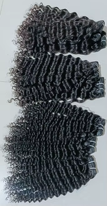 Extensions de cheveux humains Remy indiens bouclés noirs de qualité supérieure, double trame, longue durée, volumineuses, faciles à coiffer, toutes couleurs, décolorables - Product Image 4