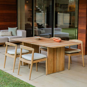 Mesa de Comedor de Madera de Teca Sólida, Elegante y Moderna, Mesa de Madera Rústica para Restaurante, Hotel y Muebles de Villa - Product Image 2