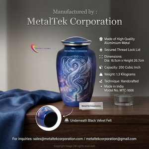 Aluminium Cremation Urns Handcrafted Adult Funeral Urn Decorative Metal Ashes Holder Large Celestial Memorial Urn Wholesale <b>Vase</b> - Product Image 3